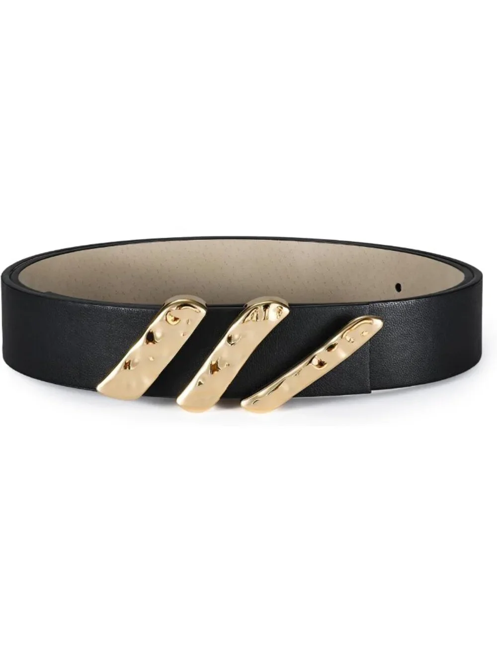 Stylish Brown Genuine Leather Women's Belt with Smooth Gold Metal Buckle